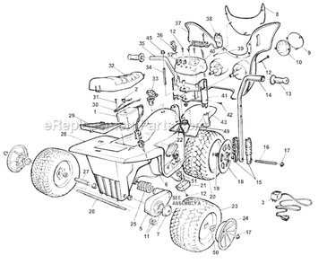 Page A Diagram and Parts List for 74510-84800  Power Wheels Ride-On Motorcyles